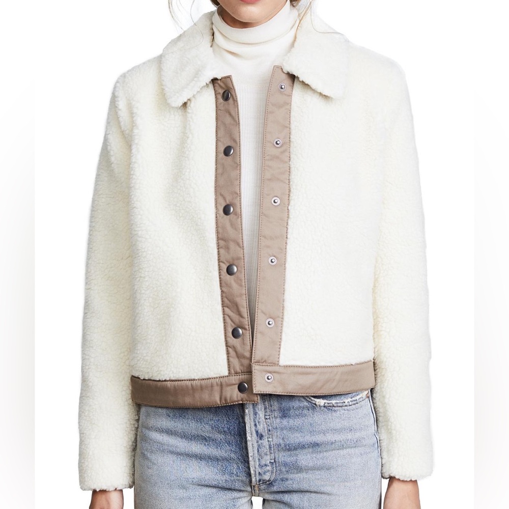 Madewell Cream Sherpa Collar Jacket